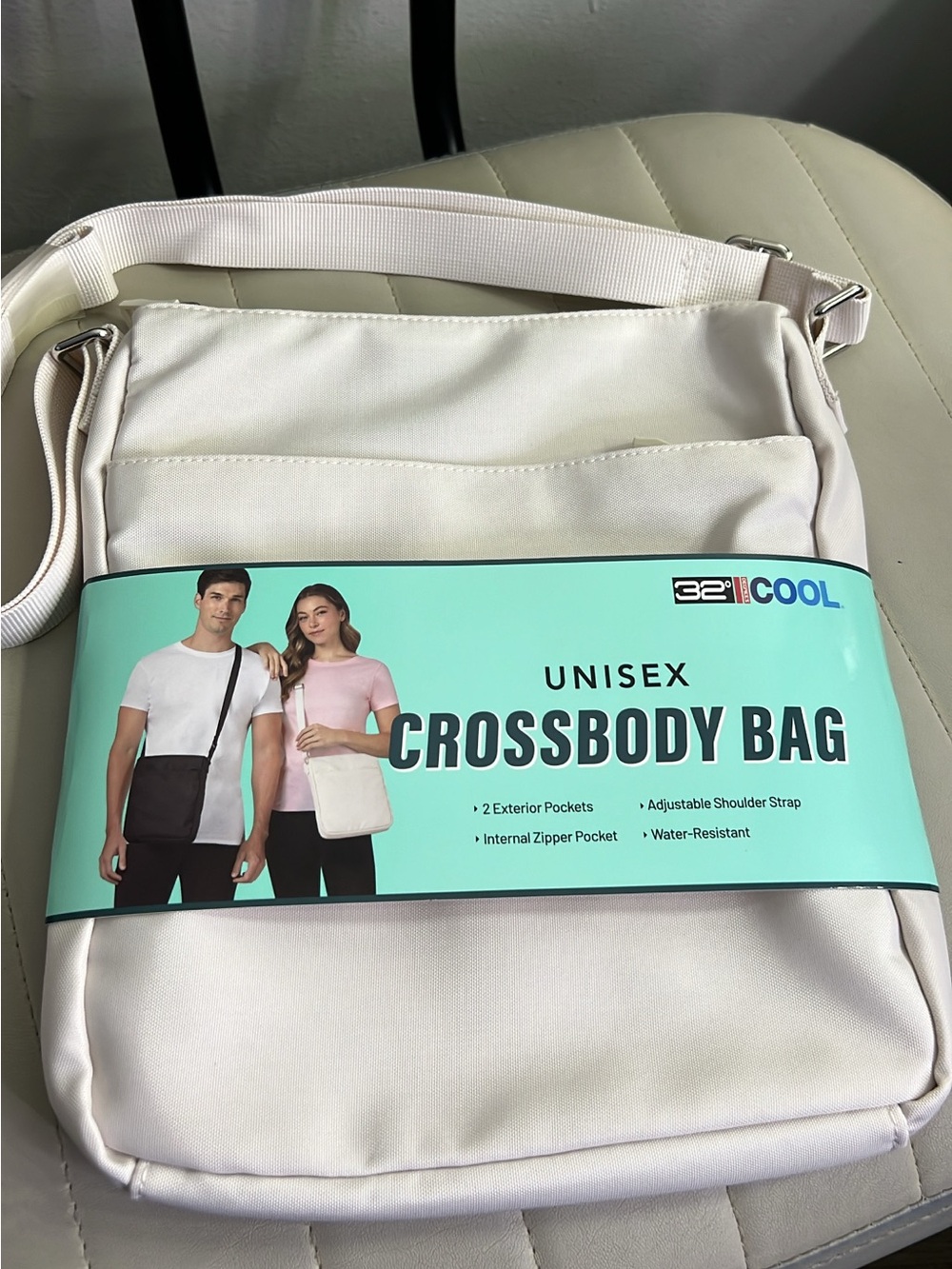 Unisex White Crossbody Bag